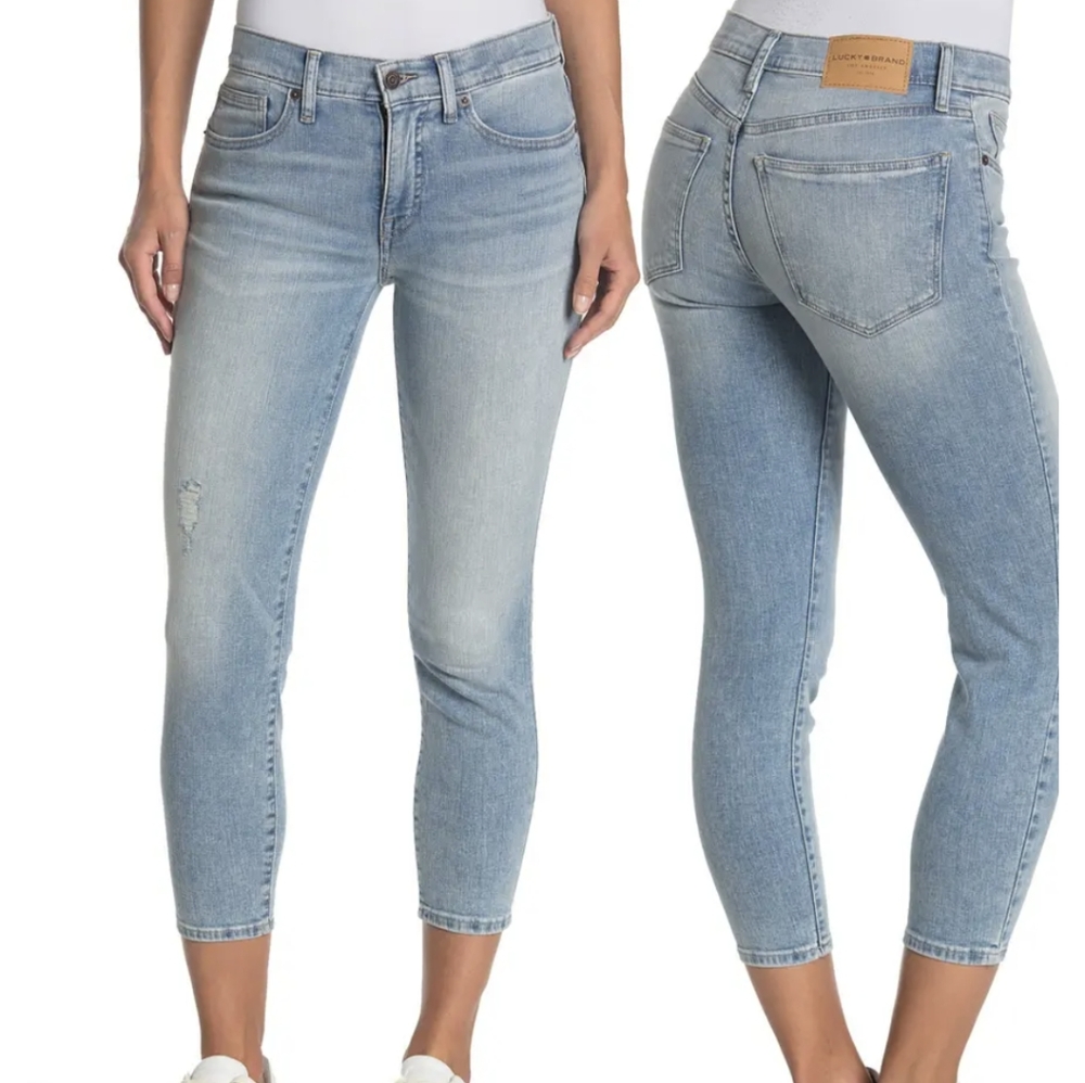 Lucky Brand Ava Mid Rise Cropped Skinny Jeans